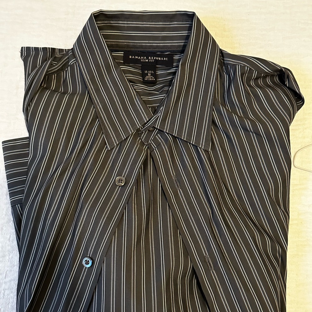 Mens M 15-15 1/2 long sleeve button down